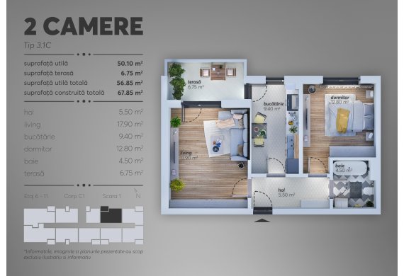 Apartament 2 Camere - C1.3.1C