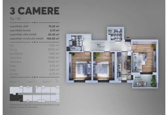 Apartament 3 Camere - C1.1.1D