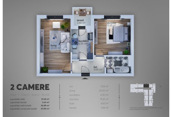 2 Camere Apartment - C1.2.2D