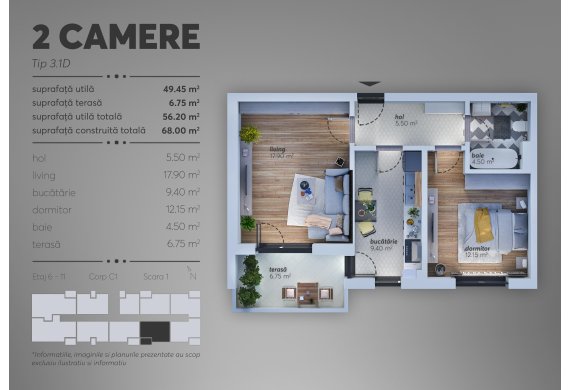 Apartament 2 Camere - C1.3.1D