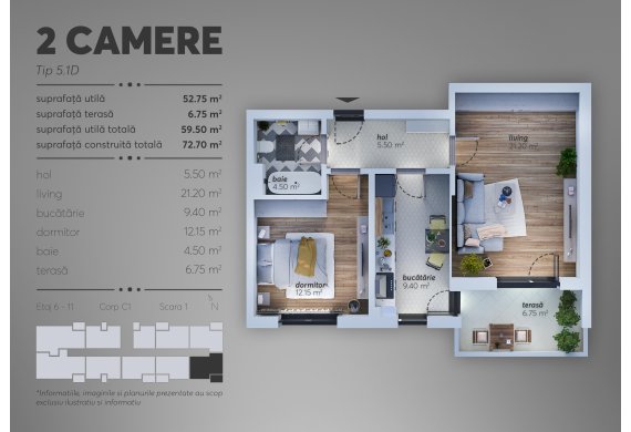 2 Camere Apartment - C1.5.1D