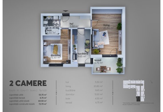 2 Camere Apartment - C1.5.2D